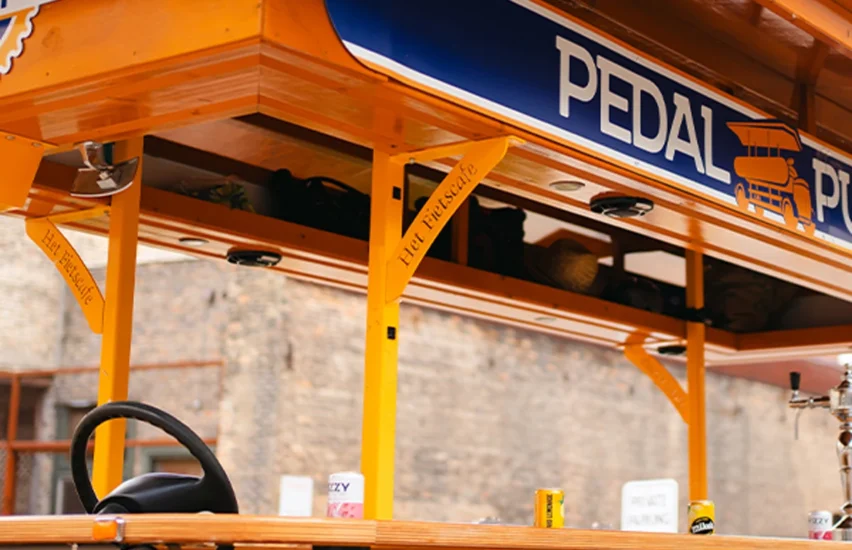 close up of Pedal Pub bike