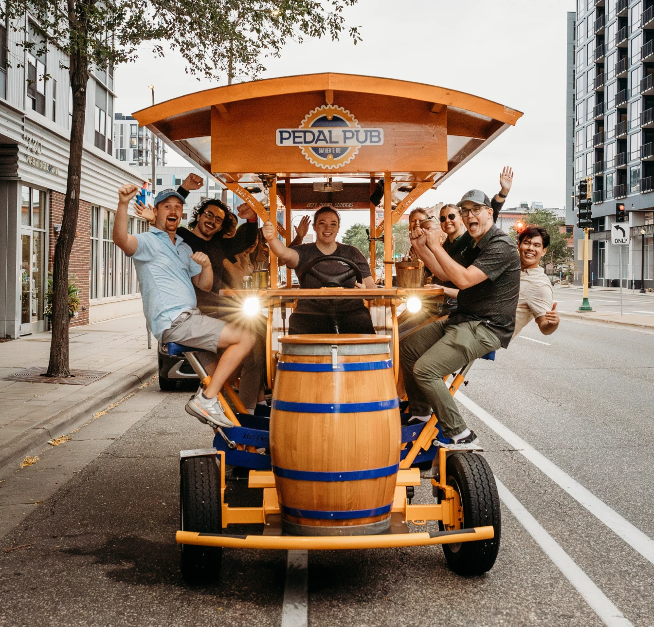 corporate team outing on a Pedal Pub
