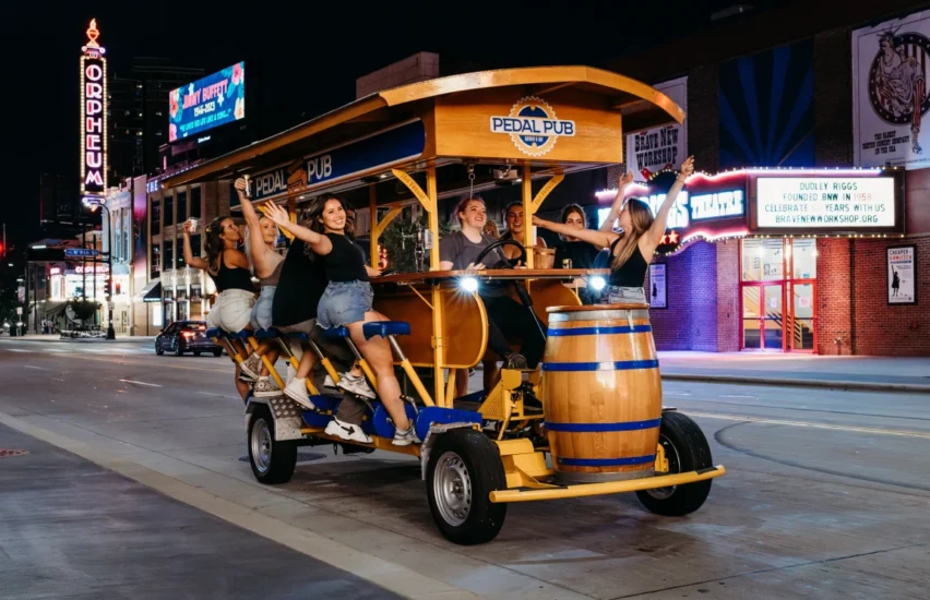 party bike with bachelorette party