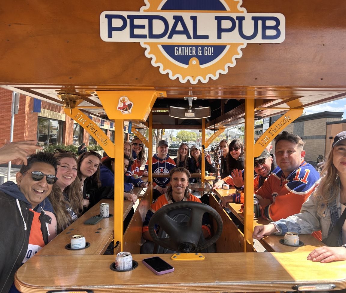 friends riding party bike