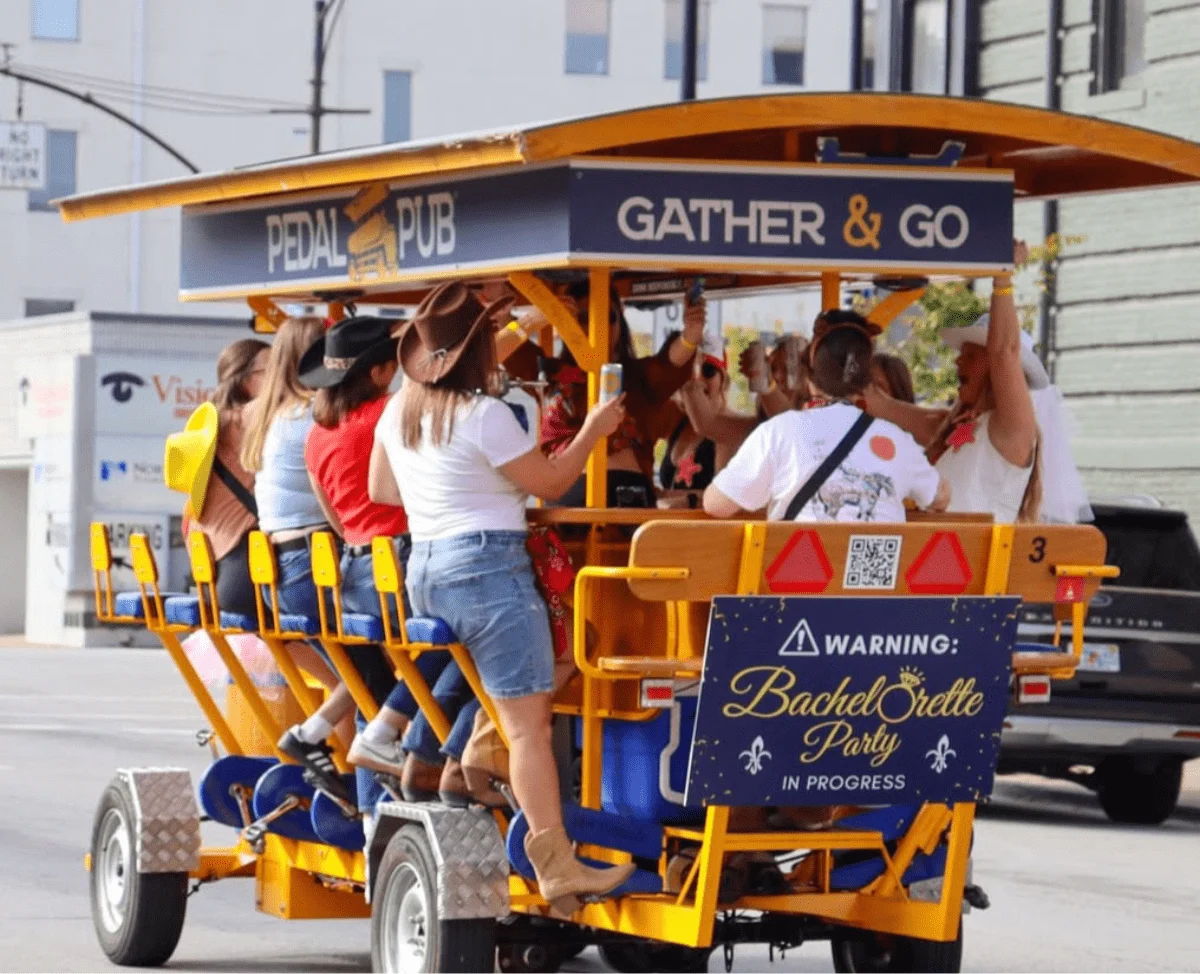 people riding party bus