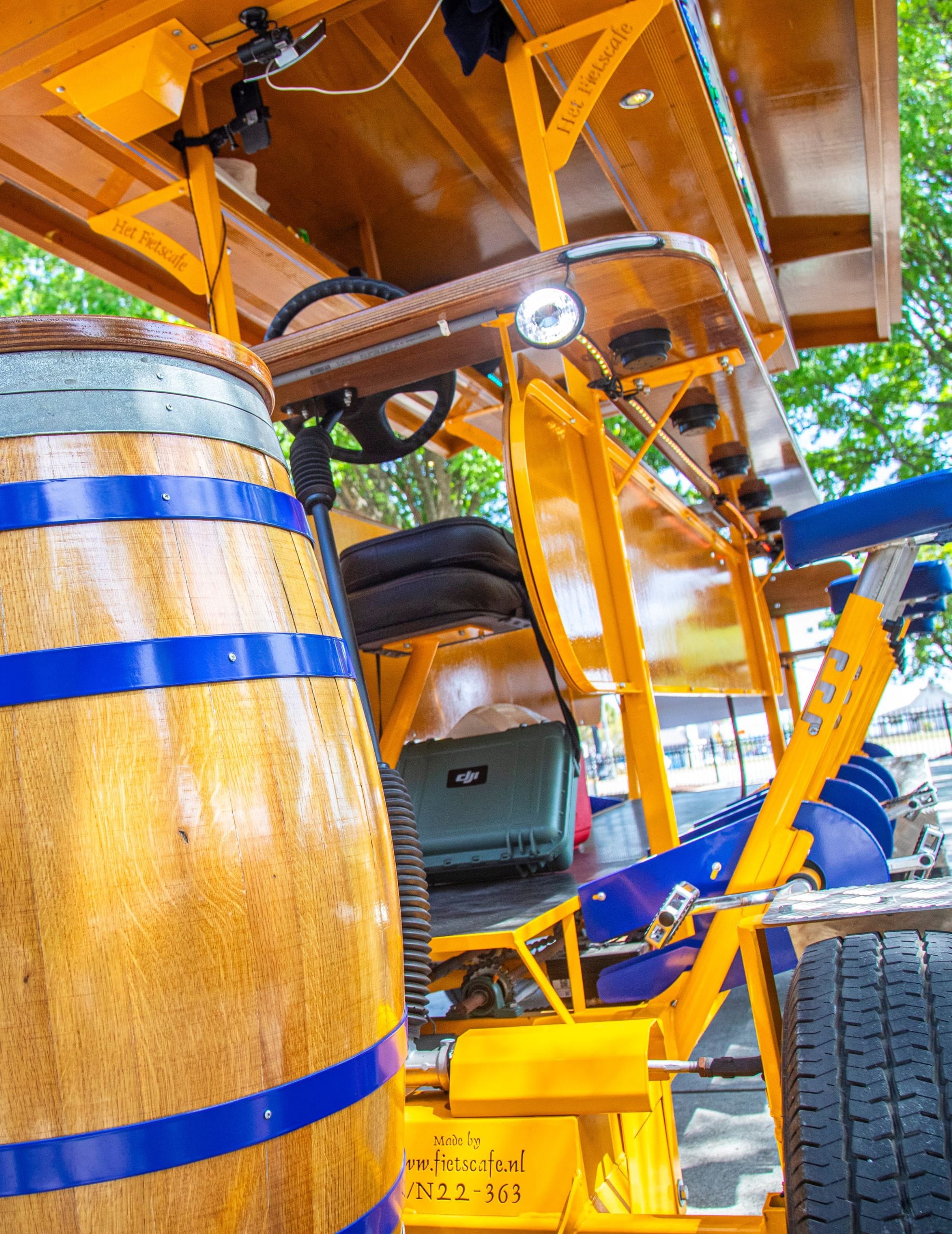 closeup of party bike