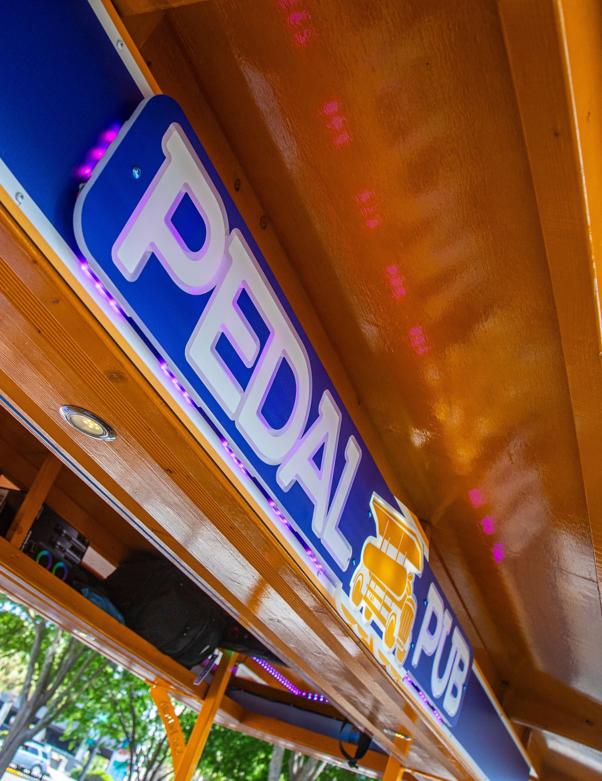 closeup of Pedal Pub logo