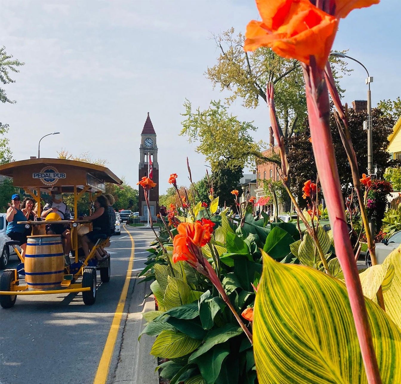 NOTL party bike traveling down road