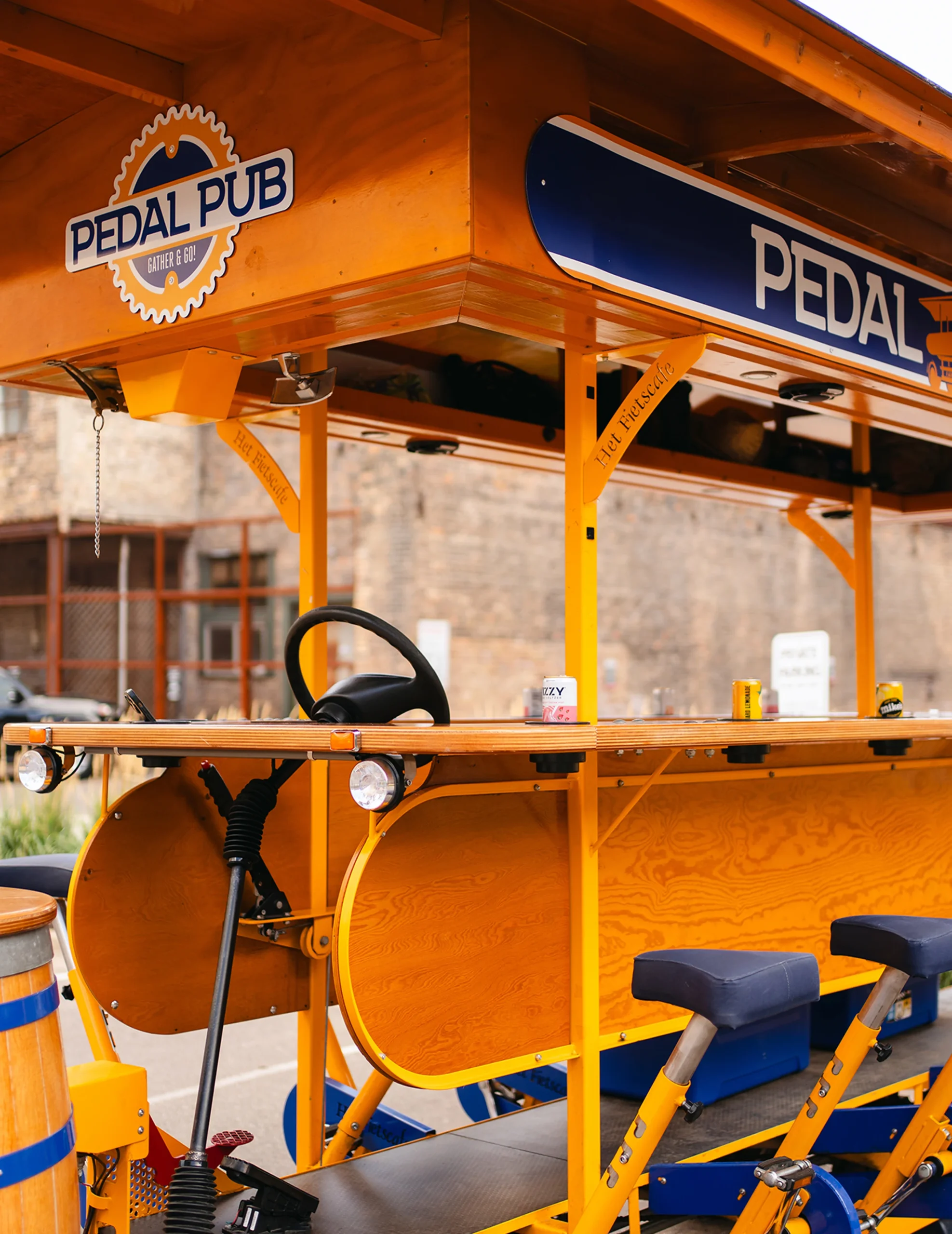 Pedal Pub bike parked in Savannah
