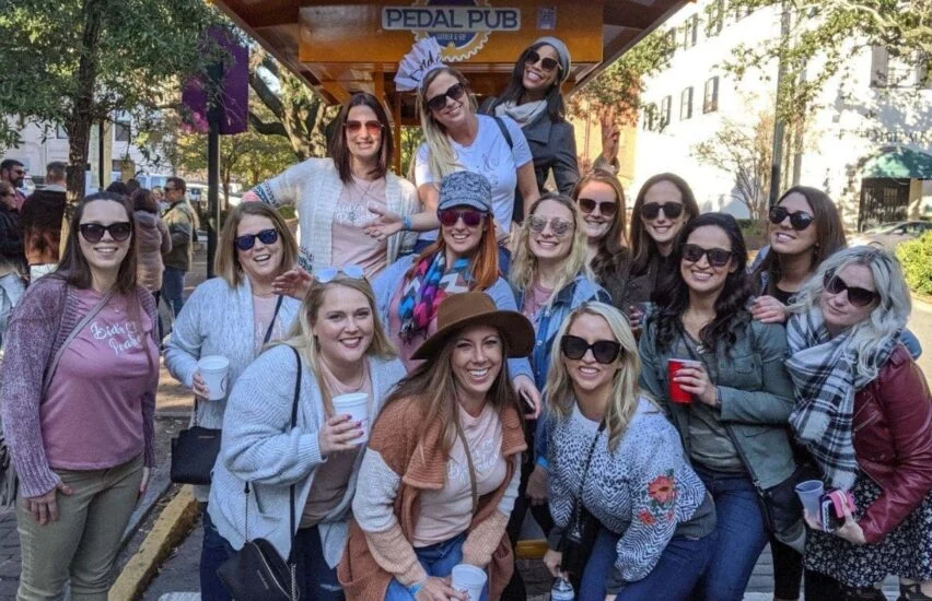 private party bike ride for friends in savannah