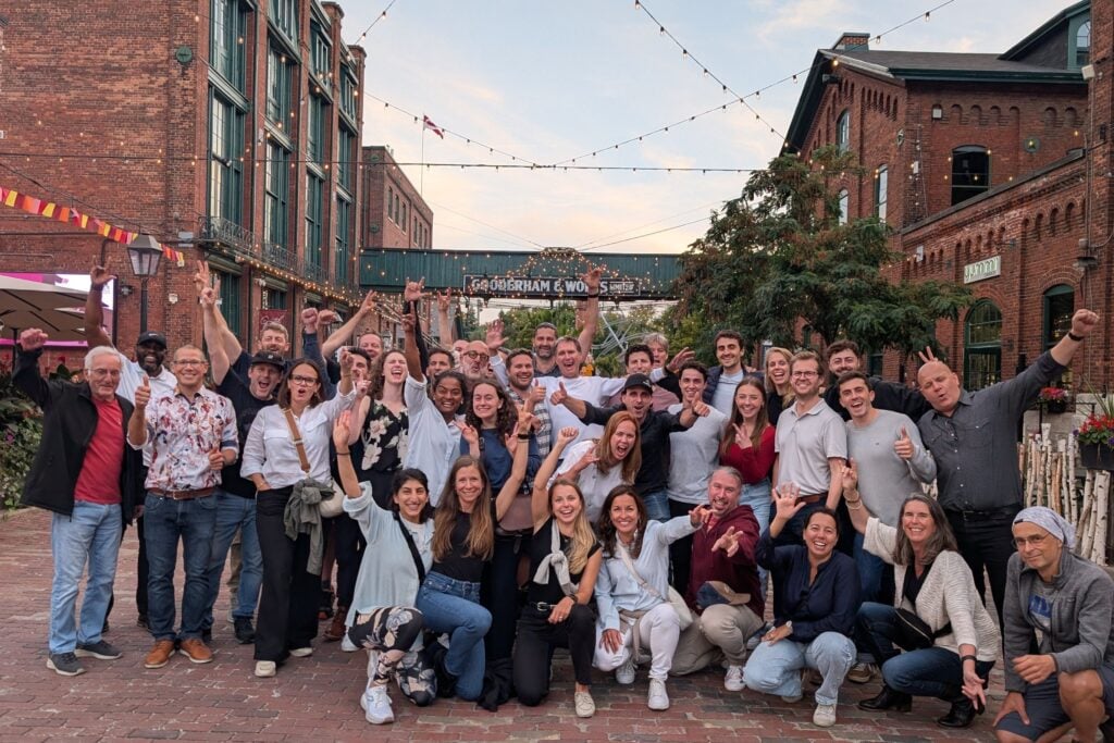 team posing together