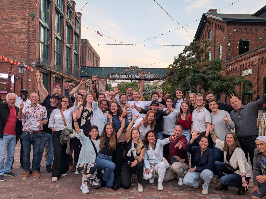 team posing together