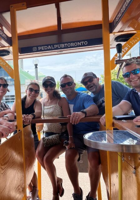 Pedal Pub Toronto riders on bike