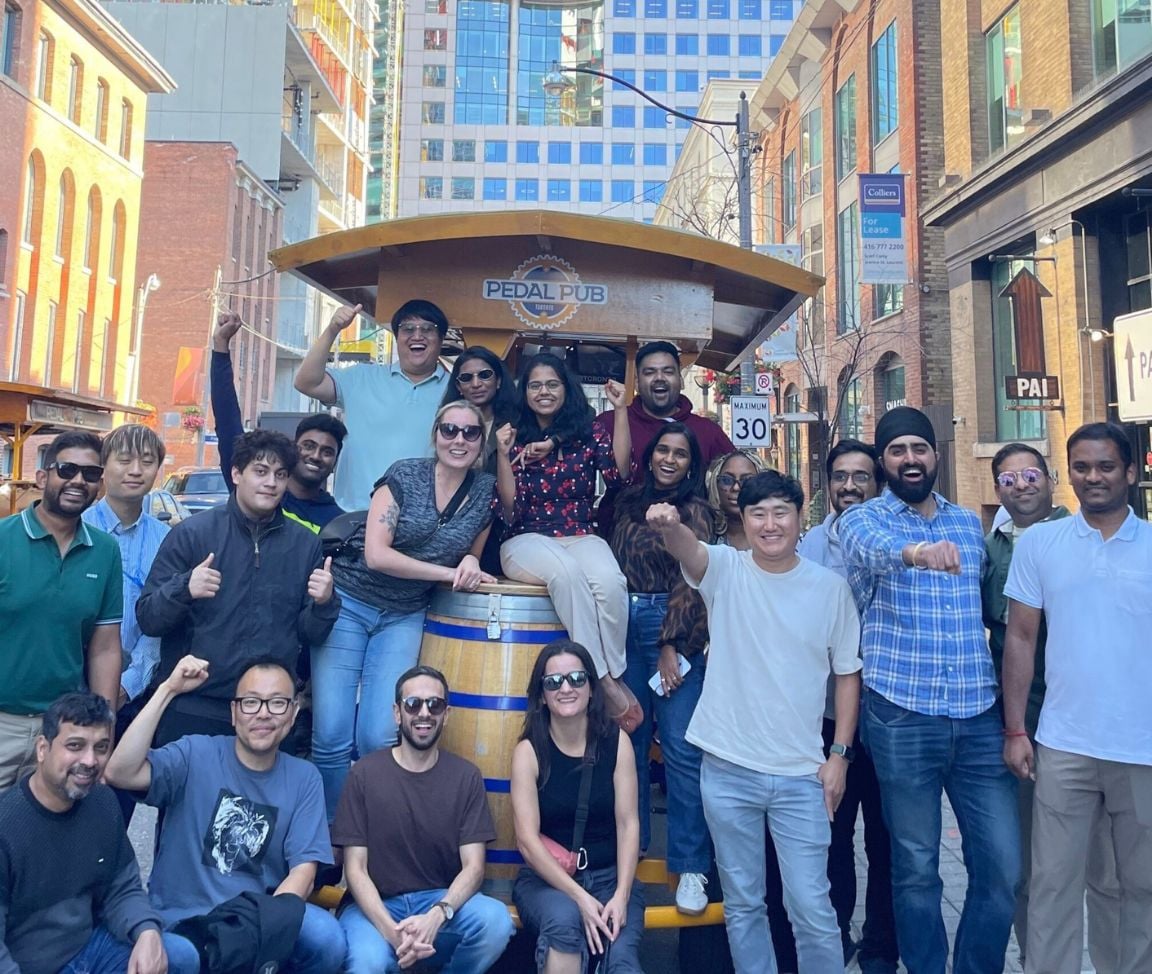 friends having fun with Pedal Pub