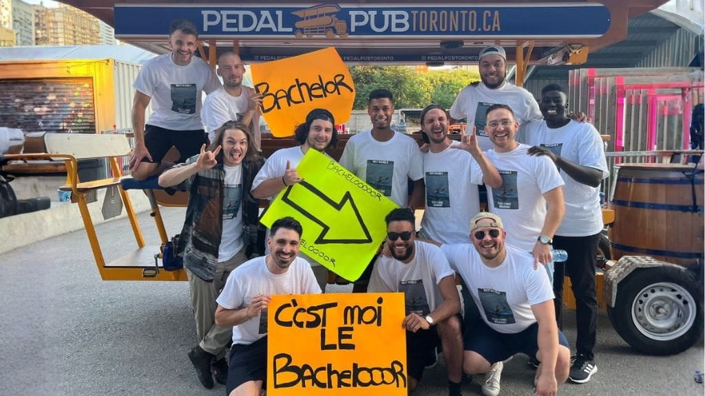 friends having a bachelor party