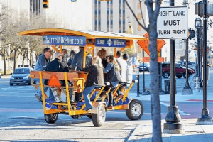 Pedal Pub Twin Cities tour traveling downtown