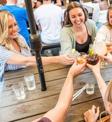 friends cheersing their drinks