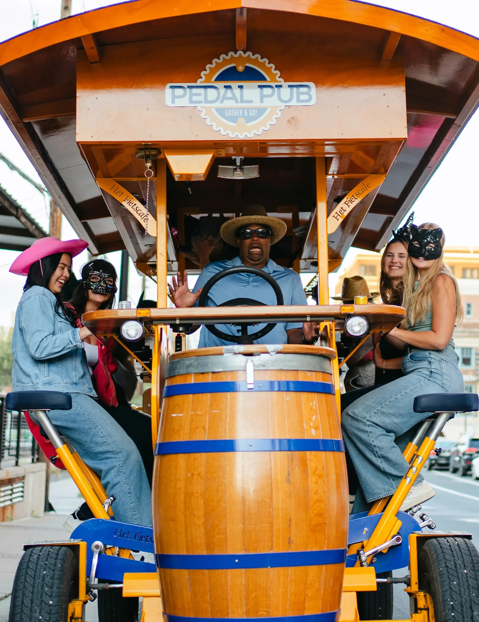 guests on Pedal Pub ride in Winnipeg