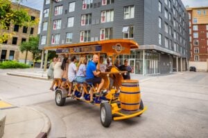 Pedal Pub driving thorugh Winnipeg