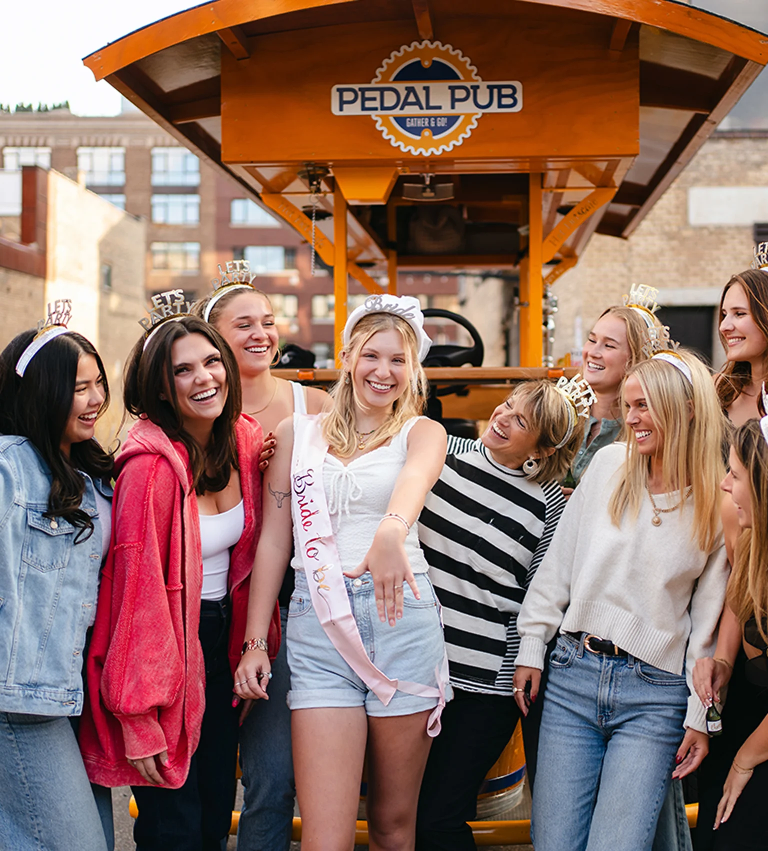 bachelorette party on Pedal Pub