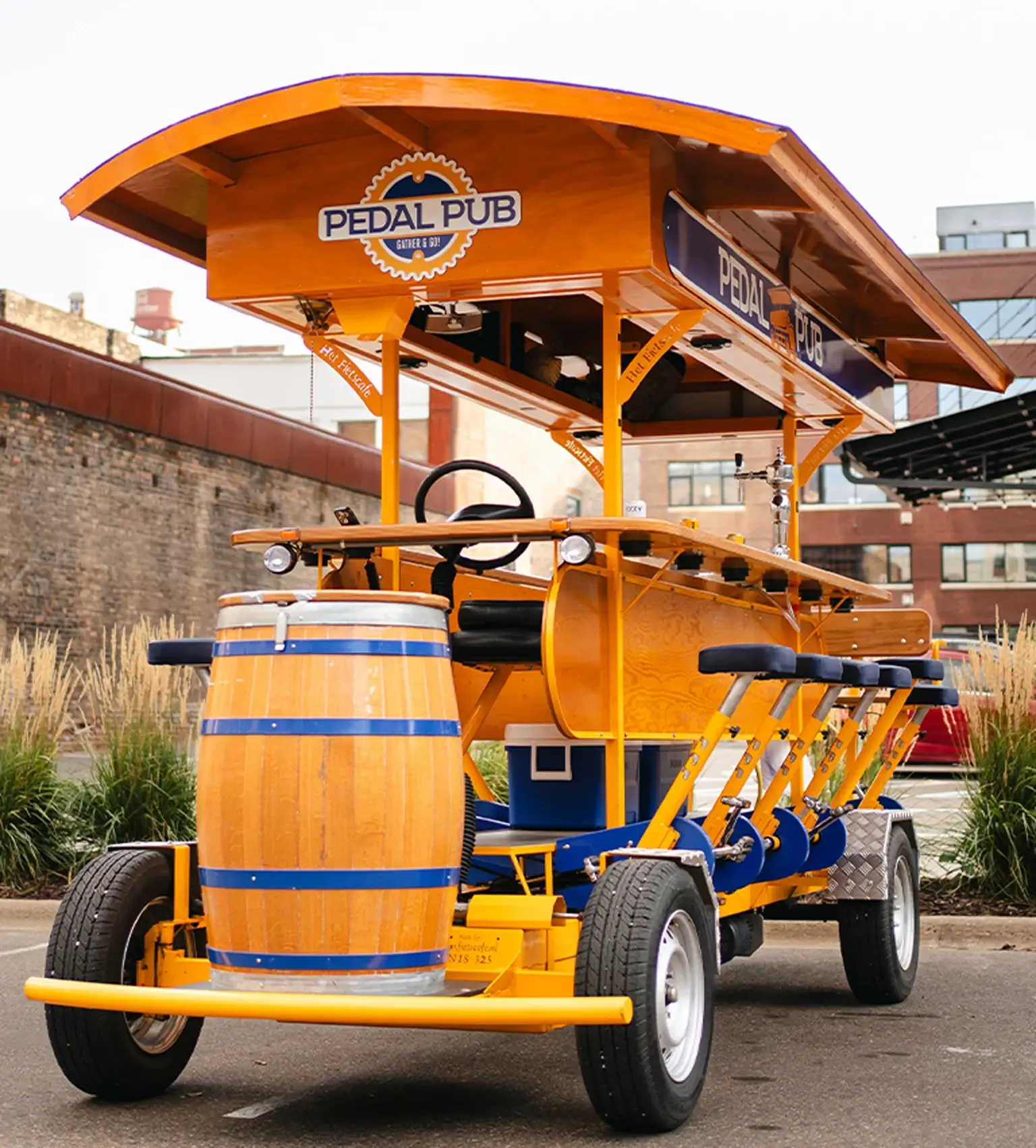 Pedal Pub bike parked